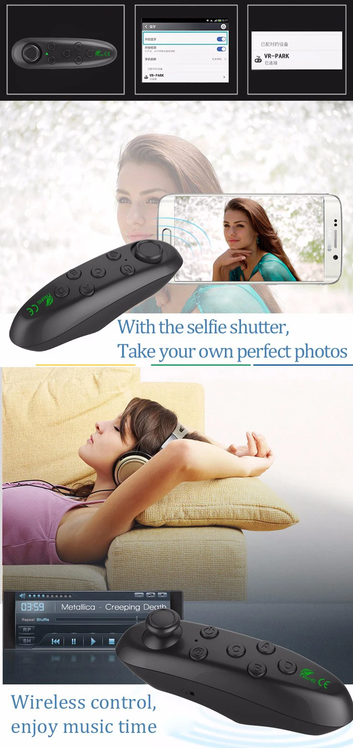 VR Shinecon 4,0 стерео Виртуальная реальность смартфон 3D очки гарнитура Google BOX+ наушники/кнопка управления для 3,5-5,5 'мобильный телефон