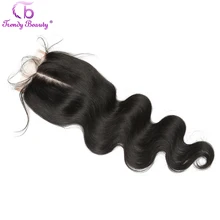 Трендовая красота кружева Закрытие тела волна индийские человеческие волосы Средний/Свободный/три 4*4 Кружева remy волосы натуральный черный цвет