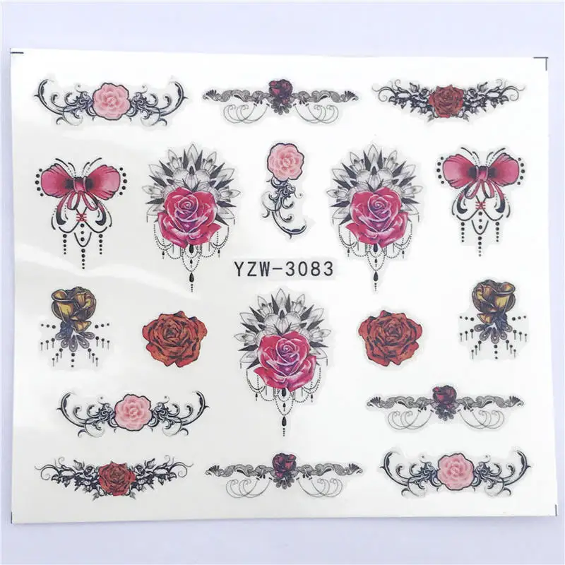 YWK 1 шт цветы/Пасха/бабочка/ожерелье для нейл-арта водяные татуировки наклейка на ногти водная переводная наклейка украшение - Цвет: YZW-3083