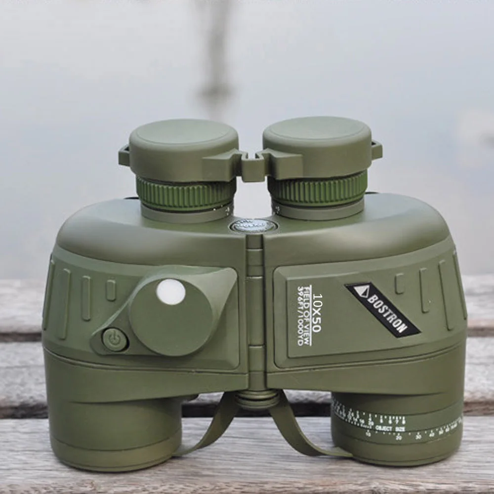 

10X50 Military Optic Binocular Telescope Spotting Scope Built-in Rangefinder Compass Waterproof Shockproof For Marine Hunting
