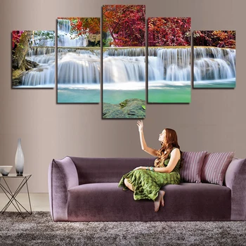 

Modern Printed Paintings Waterfall Landscape Picture Canvas Painting On Wall Pictures For Living Room Home Decor Unframed Art