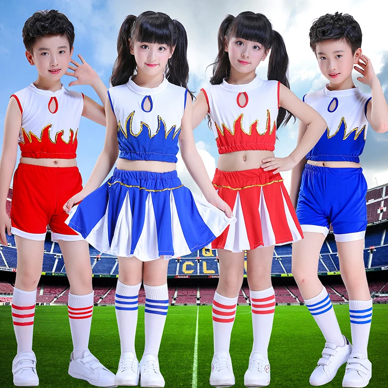 Girl Cheerleading Suits Child Football Competition Cheerleaders Suit
