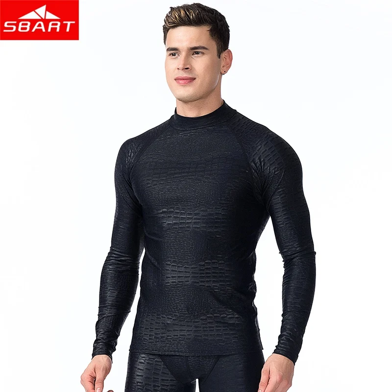 SBART Men Long Sleeved Rashguard T Shirt Surf Pants Rash Guards UV