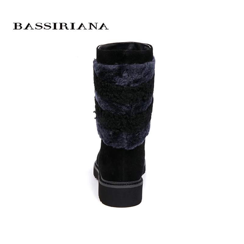 Tamaño 35 Botas 40 Lana Conejo 2018 Corta Cuero Bassiriana Invierno Plano Nuevo Dentro Caliente Azul De Uno El Pelo Zapatos Bqap1x