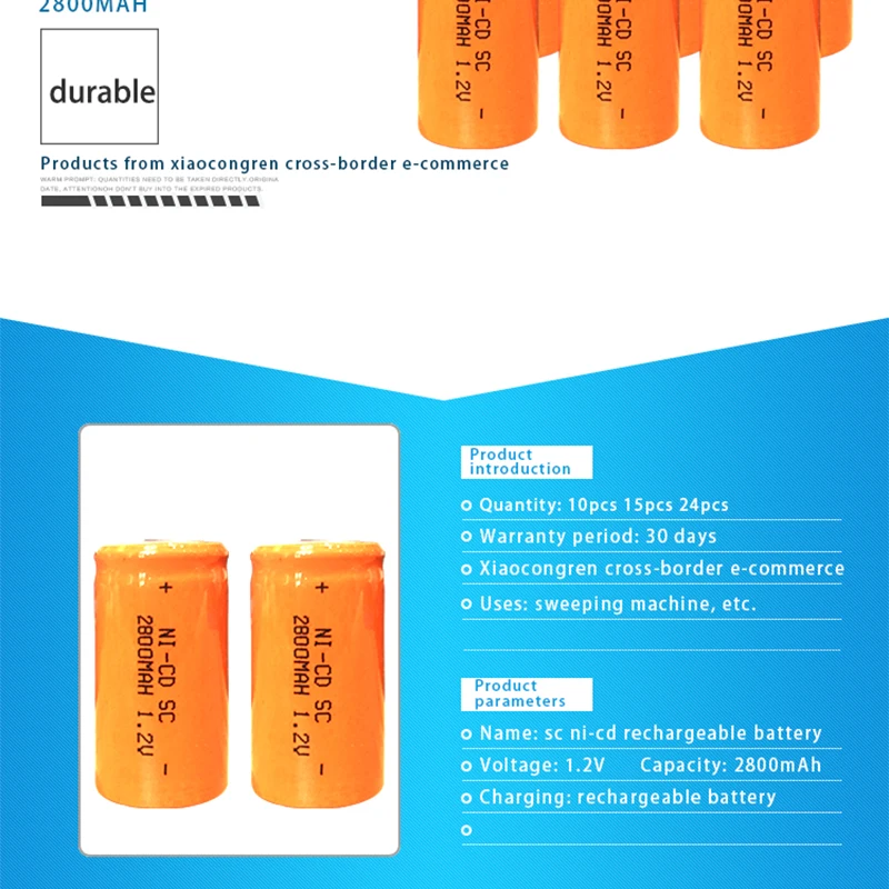 9 шт. высокое качество ni-cd hydride sc 2800 mAh аккумуляторная батарея sub-cell SC батарея 1,2 Вольт, с этикеткой 2800 mAh оранжевый