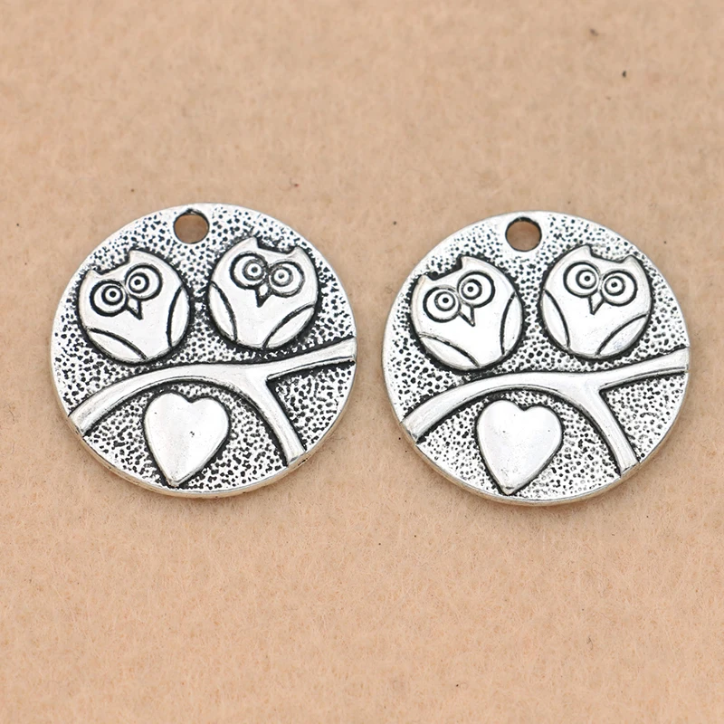 5 шт. посеребренные подвески в виде совы 24 мм|charm pendant|pendants for jewelry makingbird charm pendant |