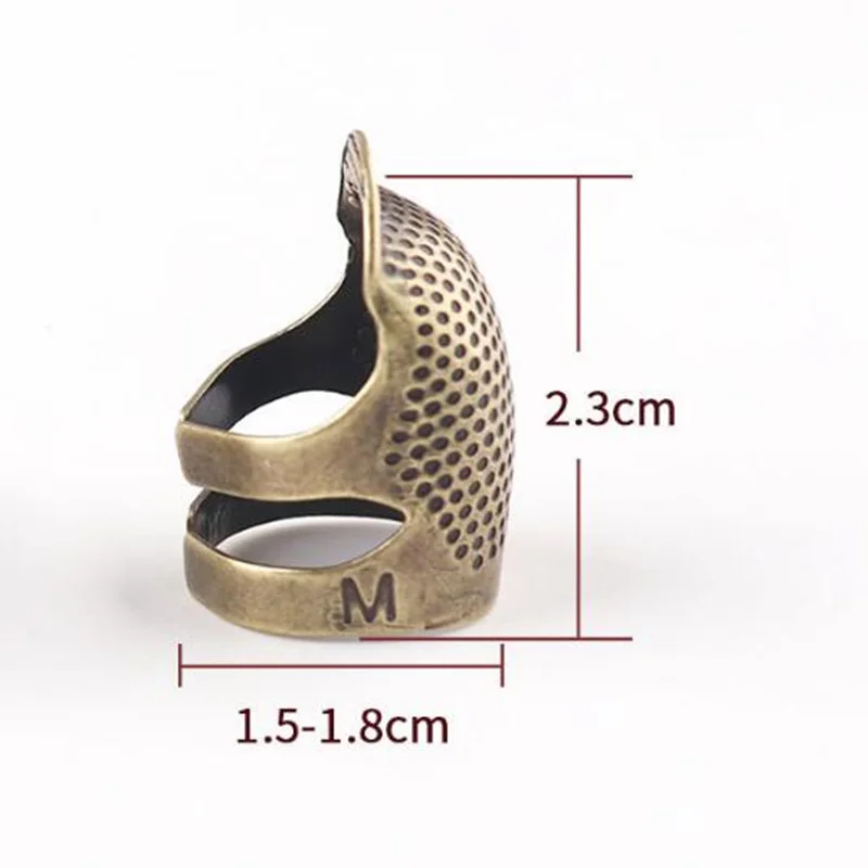 Retro Metal Finger Protector Adjustable Thimble Ring Handworking Needle Thimble Needles Craft Household DIY Sewing Accessories - Цвет: M