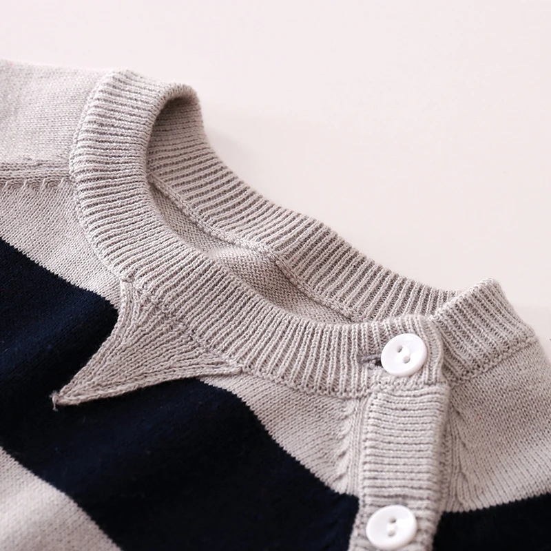 Auro Mesa/осенне зимний трикотажный комбинезон в полоску для новорожденных|knitted