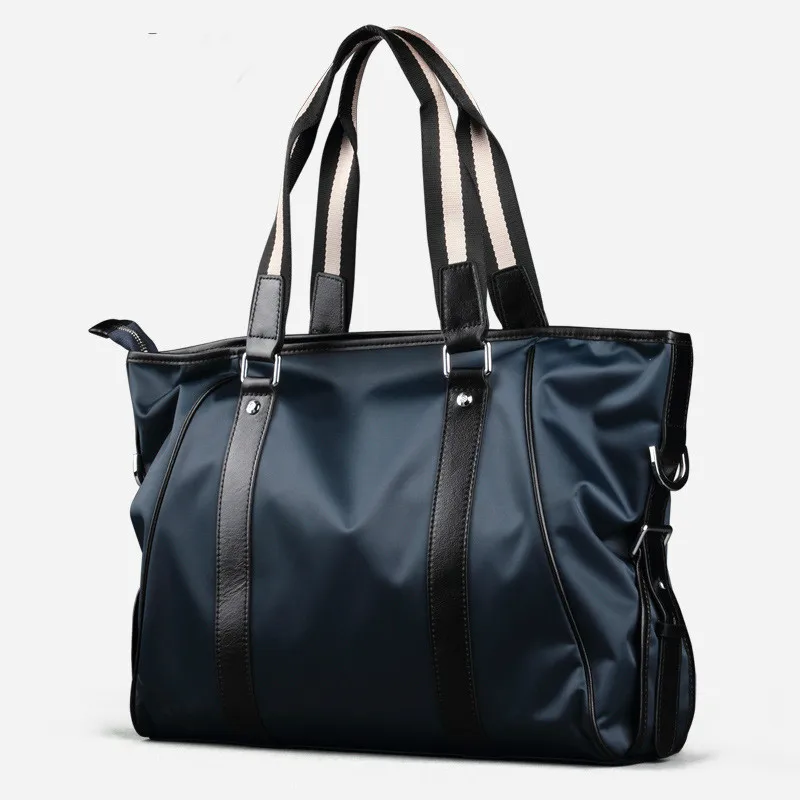 

Men's high-grade nylon cloth bag with leather portable men's bag casual computer Messenger bag men's shoulder bag