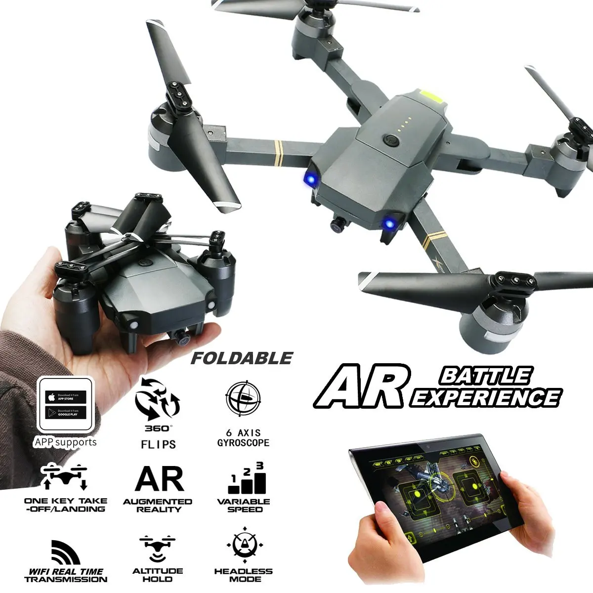 EBOYU XT 1 Радиоуправляемый Дрон 2 4 ГГц 4CH WIFI FPV 1080P HD камера складной квадрокоптер с
