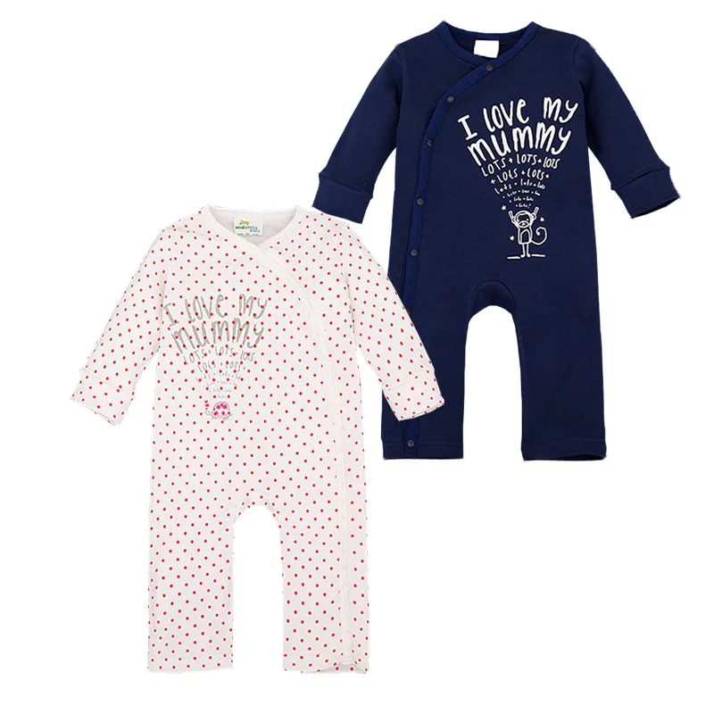 

Autumn Cotton Overalls long Sleeve Rompers I love Daddy Mummy Letter Jumpsuits Newborn Infant Boys Girls Casual Baby Costume