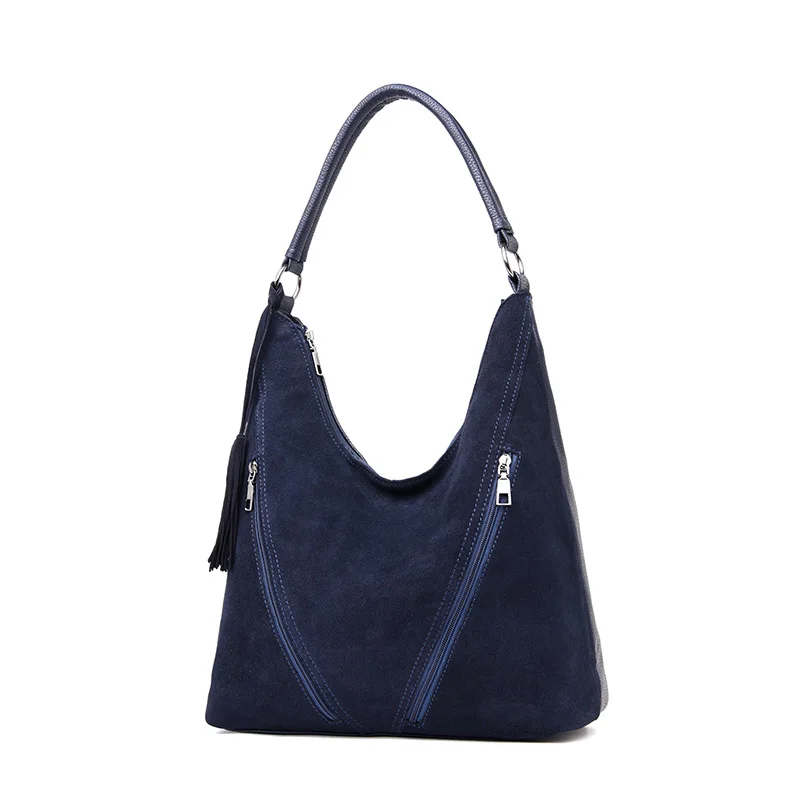 Женская сумка, брендовые сумки из замши, высокое качество, сумка-мессенджер, женская модная роскошная сумка через плечо, женская сумка с кисточками, новинка - Цвет: blue