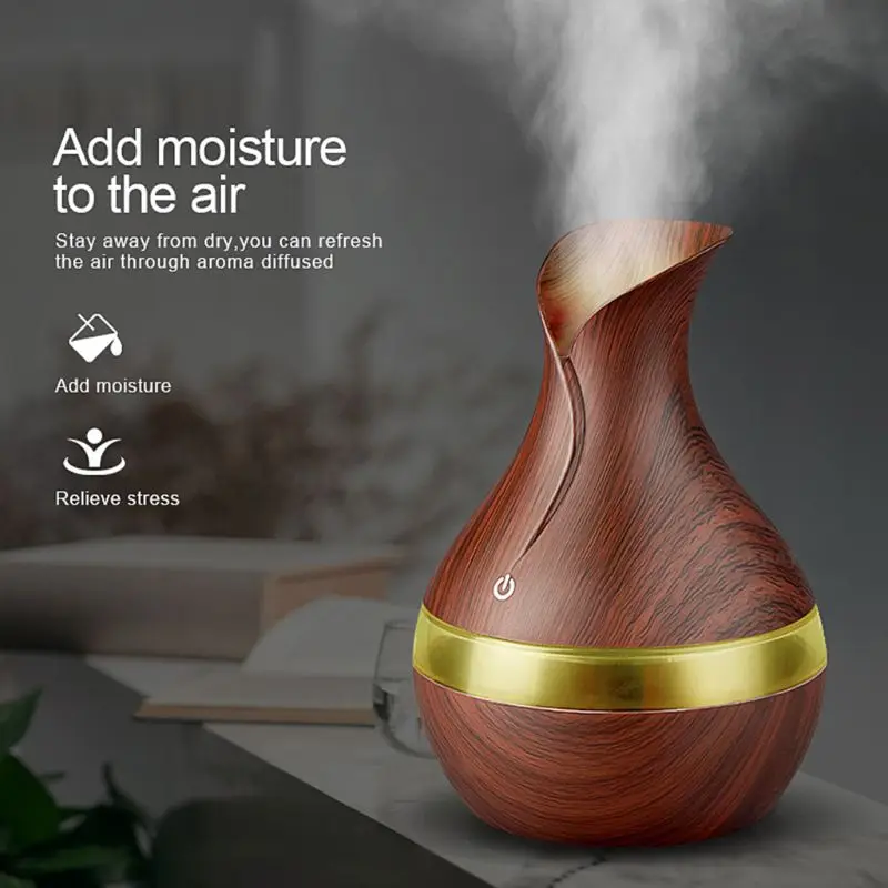 

300ml LED Air Humidifier 7 Color Changing Aroma Essential Oil Diffuser Remote Control Mist Maker