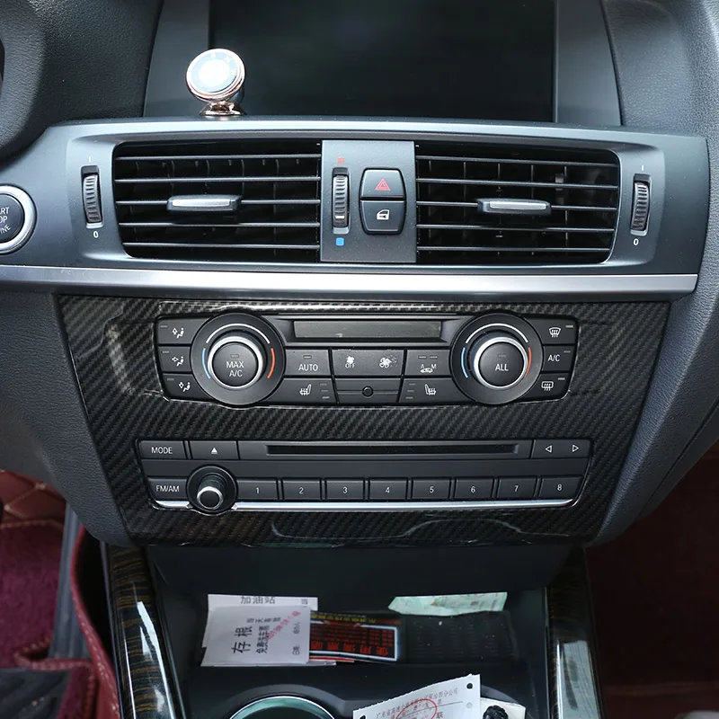 Углеродное волокно Стиль из АБС-пластика для BMW X3 F25 2011-/X4 F26- автомобиля ABS Матовый Хром Центр компакт-дисков Панель Накладка аксессуары