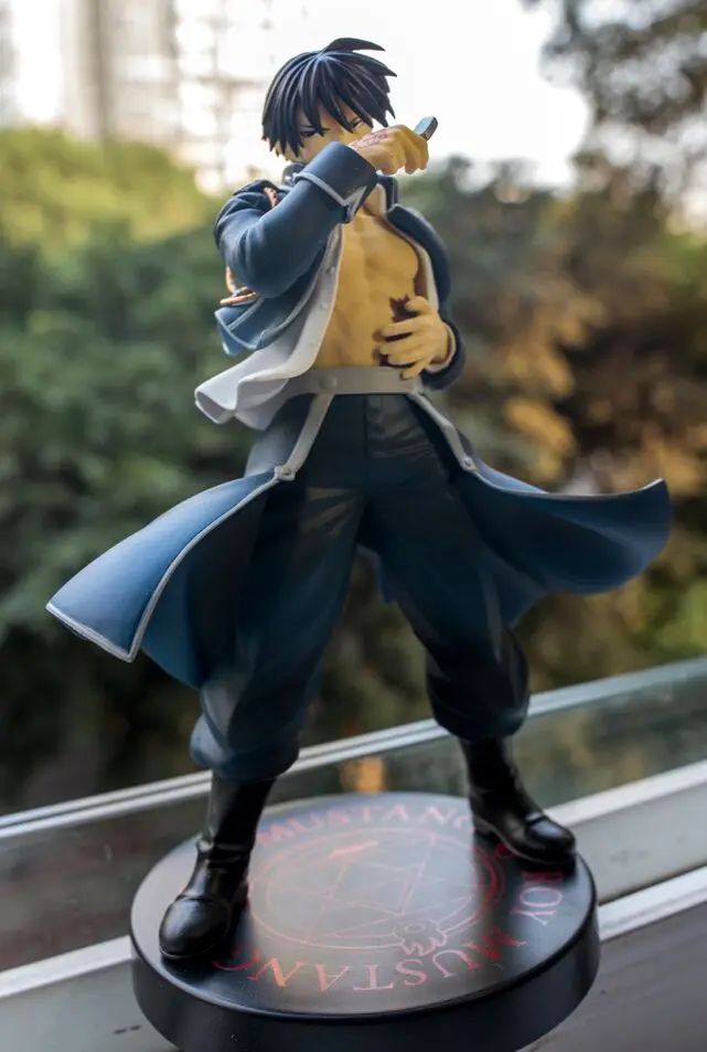 Fullmetal Alchemist Roy Mustang Edward Elric Statue PVC Action Figure Model 21cm