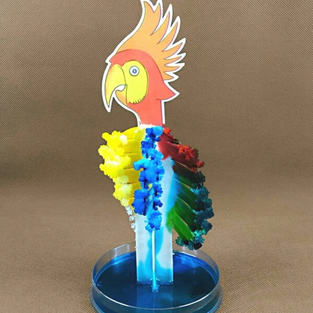 

2019 190mm H Multicolor Magic Paper Parrot Tree Mystical Parakeet Growing Christmas Trees Educative Science Toys For Children