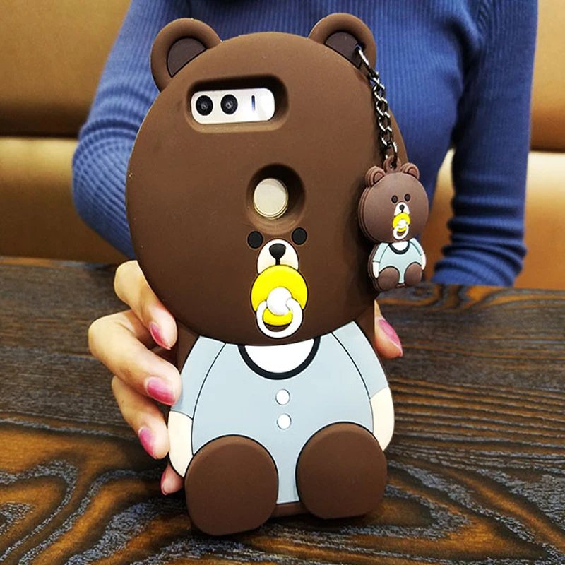 

Ritozcase For Huawei Honor 8 5.2 inch case 3d lovely cartoon nipple bear soft silicon Back Cover funda coque capa
