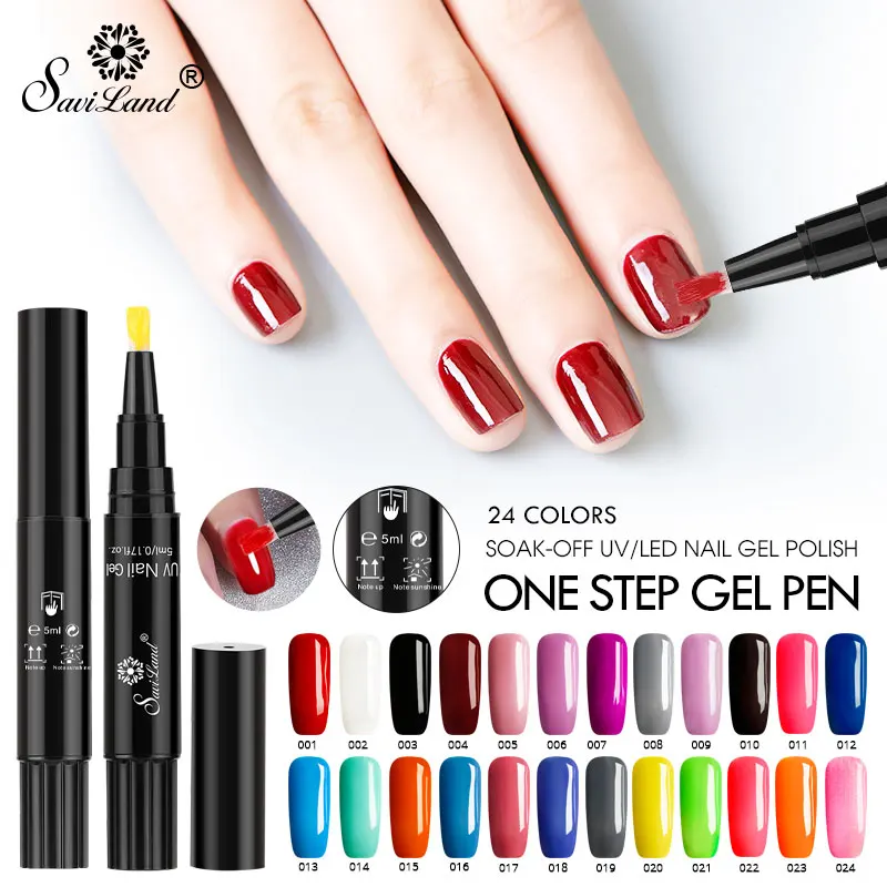 

Saviland 3 In 1 UV Nail Gel Set Varnish Pencil One Step Gel Pen No Need Top Base Top Selling Product In 2018 Nail Polish Pen