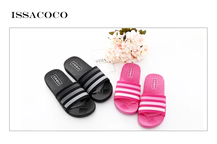 ISSACOCO/Коллекция года; женские шлепанцы; женские сандалии; Высококачественная мягкая Летняя обувь; Повседневная пляжная обувь для ванной; Zapatillas Pantufa