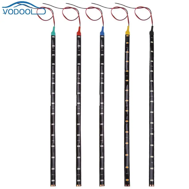 

4pcs 30cm/11.8in 15LED Waterproof Flexible Car Truck Grill Light Strips Universal Car-styling For Car Exterior Rear Trunk