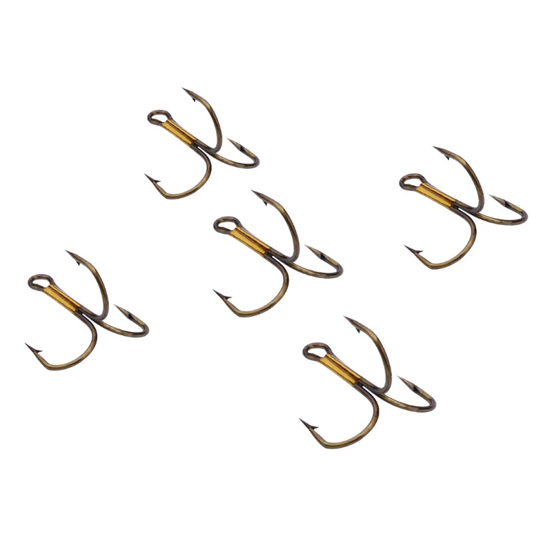 PRO BEROS 100pcs/pack Super Sharp Barbed Hook Treble Fishing Hooks 2/4/6/8/10/12/14# High Carbon Steel Tackle Fishhooks
