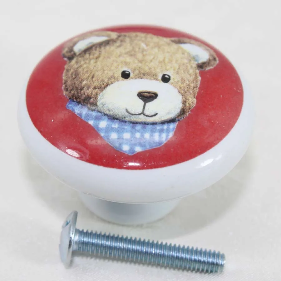 38mm small bear kids knobs cartoon ceramic children room furniture