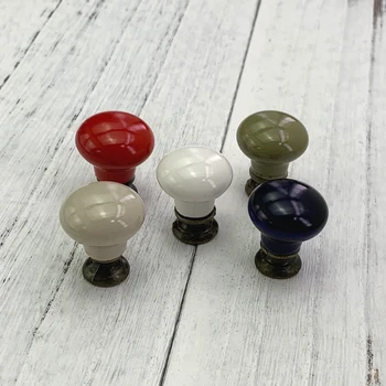 

10PCS Small Ceramic Dresser Knob Kids Cabinet Pulls Knobs / Unique Kitchen Cupboard Door Handle Jewellery box bookcase Knobs