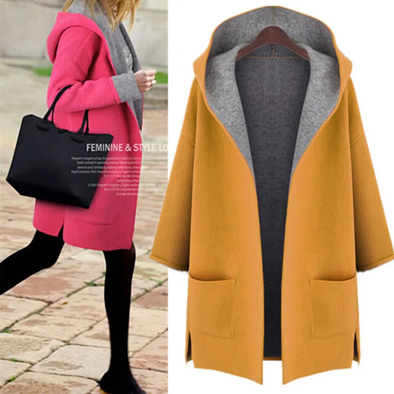 Oversize Hooded Cardigan Long Sleeve Windbreaker Spring Coat Women Fashionable Streetwear Office Coat Women Light Overcoat Femal