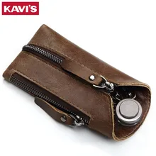 KAVIS, натуральная кожа, ключница, кошелек для ключей, умная Автомобильная сумка, чехол, кольцо, обертывание, Fo, органайзер, чехол, для мужчин, с монеткой, держатель для карт, брелок