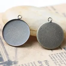 500 шт./лот 25 мм бронза цвет кабина Cameo Базовая установка кулон поиска CCP0003