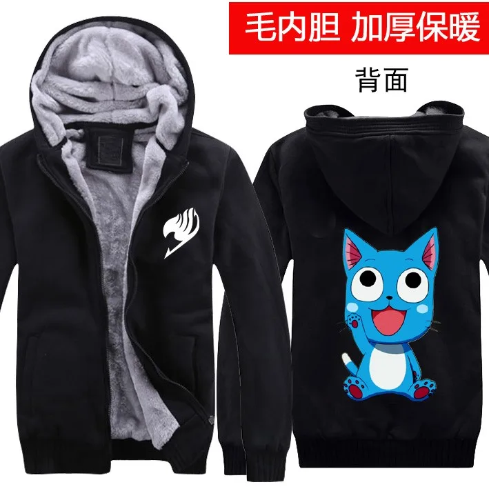 

Anime Fairy Tail Hoodie Habib Print Coat Jacket Fashion Men Women Winter Zipper Hooded Sweatshirt