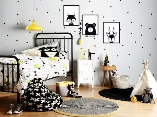 детские обои черные. детские обои черные. детские обои черные. комната с черными обоями. детские обои черные.