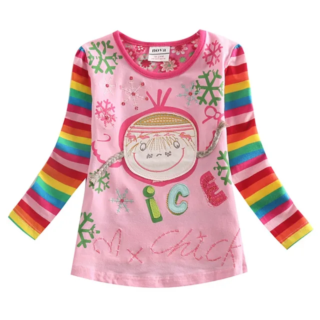 VIKITA Kids T shirt for Girls Girls Flower t-shirt Long Sleeve Tops Girls T Shirt Children Clothing Autumn Winter Kids Wear 3