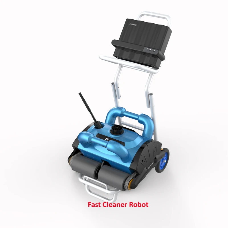 Remote Control Wall Climb function Automatic Smart Swimming Pool Cleaner Robot with caddy cart and 15m cable Remote Control Wall Climb function Automatic Smart Swimming Pool Cleaner Robot with caddy cart and 15m cable