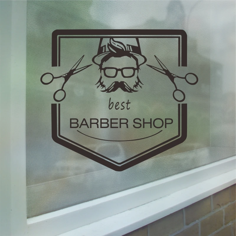 Hombre Barber Shop pegatina tiempo nombre Chop bread Decal haircut posters vinilo Wall Art decalques Ventanas decoracion mural15