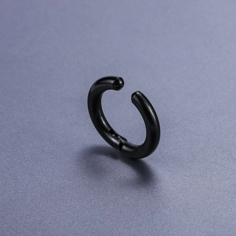 1 piece Women Men Stainless Steel Painless Ear Clip Round Ear Circle Non Piercing Fake Earrings New Popular Fashion Ear Jewelry 