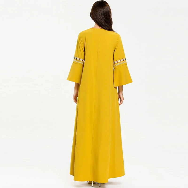 Vestido абайя кафтан халат Дубай, Турция исламский арабский мусульманский хиджаб платье Кафтан платья Катара Elbise Robe Musulmane Longue