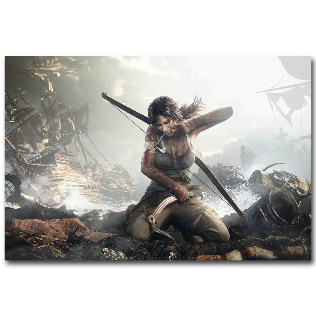 Lara Croft Rise Of The Tomb Raider художественный постер из шелковой ткани с принтом 13x20 24x36