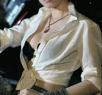 Natural Ice Obsidian Wolf Tooth Pendant Necklace For Women And Men Sweater Necklace With Rope Crystal Fashion Jewelry 2