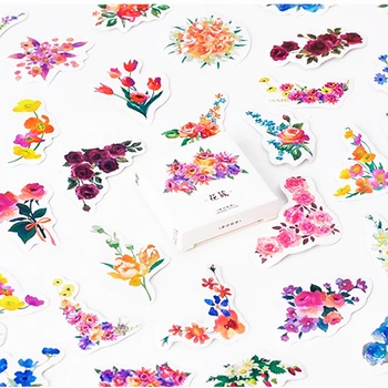 

pcs/box Bouquet Flowers Memo Pads Stickers Pack Posted It Kawaii Planner Scrapbooking Sticky Stationery Escolar School Supplies
