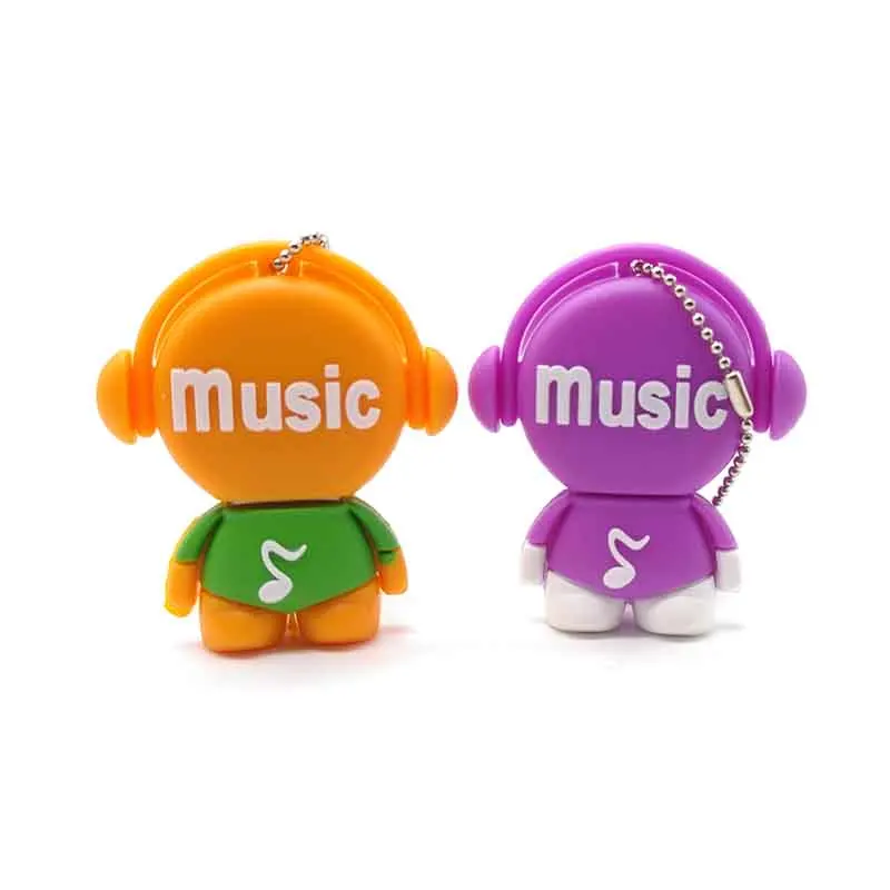 USB stick pendrive cartoon music man usb flash drive 4GB 8GB 16GB 32GB 64GB high quality memory stick creative gift pen drive