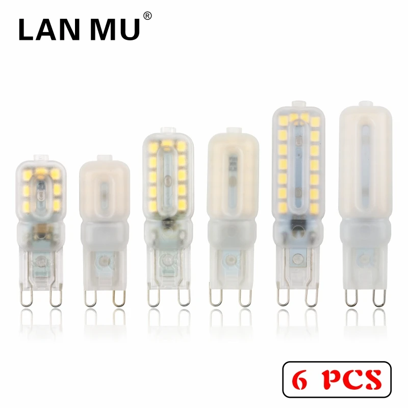 

LAN MU 6pcs G9 Led Lamp Light 14 22 32 LEDs 220V Led g9 bulb SMD 2835 Spotlight For Crystal Chandelier Replace Halogen Light