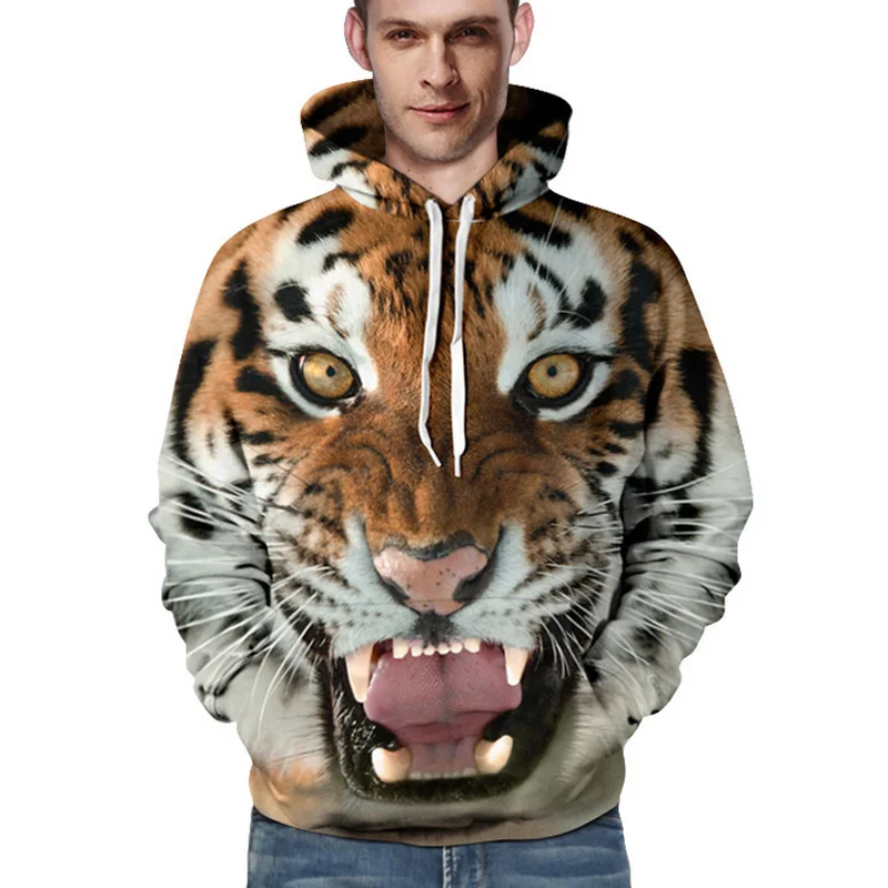 Unisex 3D hoodies men tiger sweatshirt men's harajuku