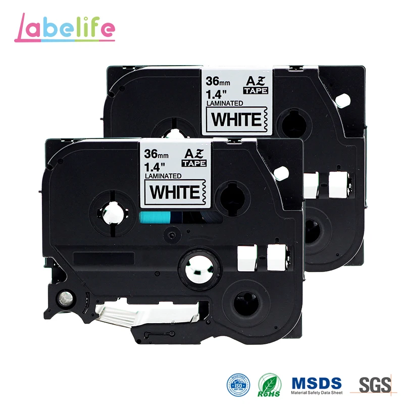 

Labelife TZe-261 Black on White 36mm Compatible Brother P-touch Laminated Label Tape 1-1/2" TZ-261 TZ261