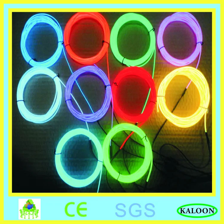 2 3mm free shipping 100m EL wire glow wire cool flexible neon cable with AC inverter