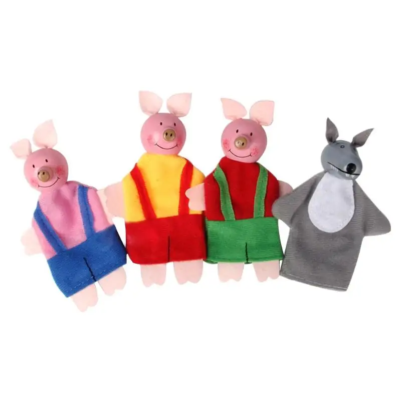 4 шт. биологическая животных Finger кукол плюшевые игрушки для детей Детские пользу куклы рассказать историю реквизит милый мультфильм