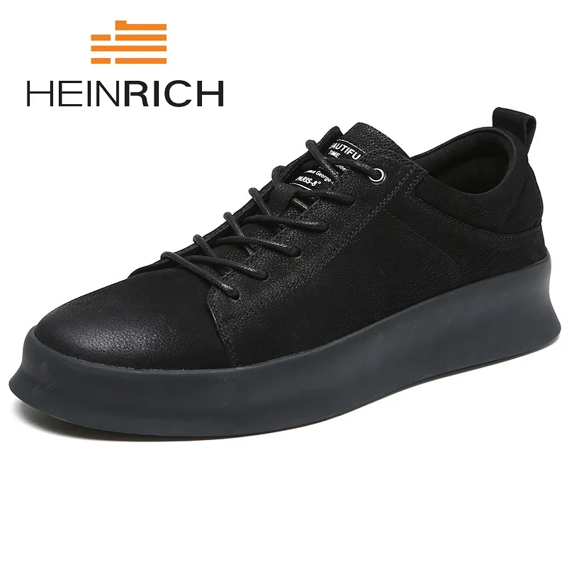 

HEINRICH 2018 Brand Mens Casual Shoes Genuine Leather Fashion Soft Men Shoes Youth Comfortable Sports Shoes Ayakkabi Erkek