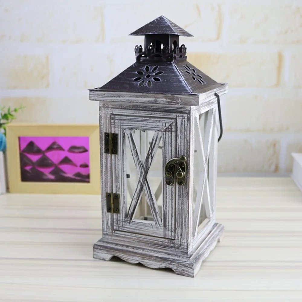 

Windproof Candle Holder Ornaments Wooden Lights Candlestick Crafts Home Decor candle holders candle lantern candelabro navidad