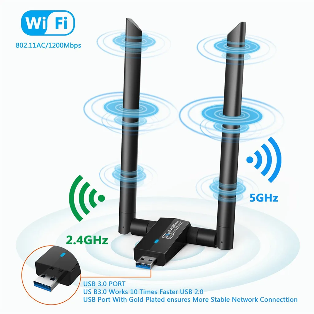 1200 Мбит/с двухдиапазонный 2,4 ГГц/5 ГГц беспроводной USB 3,0 WiFi адаптер Антенна 802.11AC беспроводной USB адаптер Прямая поставка 0316 #3