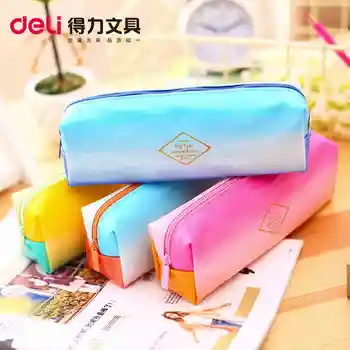 

Most Popular Candy Color Cute Pencil Pen Case Large Capacity Waterproof Pvc Storage Pouch with Zipper School Supplies Stationary